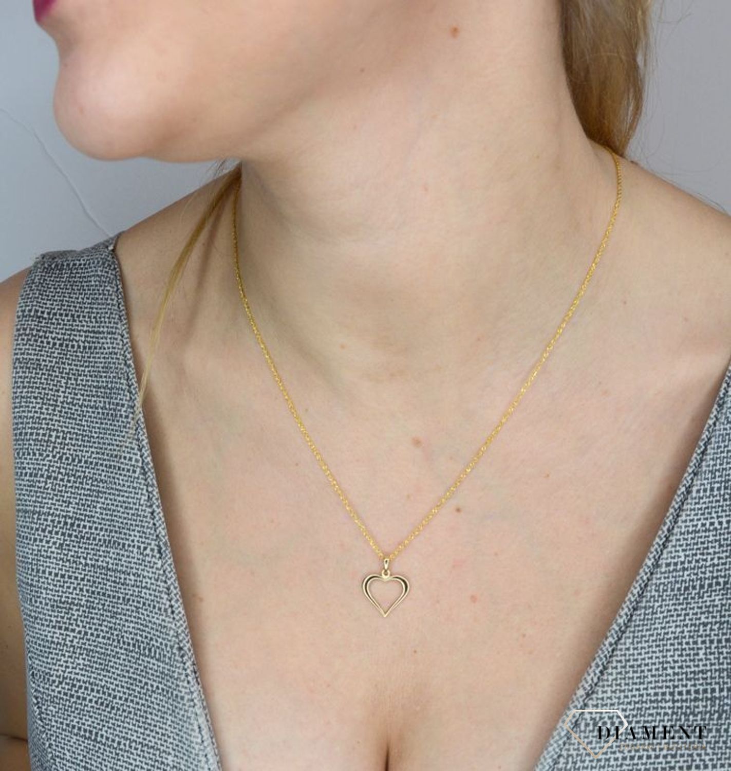 Złota zawieszka 585 kontur serca DIA-ZAW-2609-585.jpg