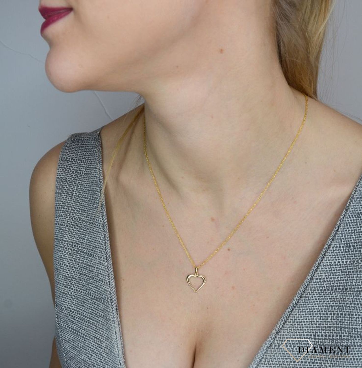 Złota zawieszka 585 kontur serca DIA-ZAW-2609-585.jpg