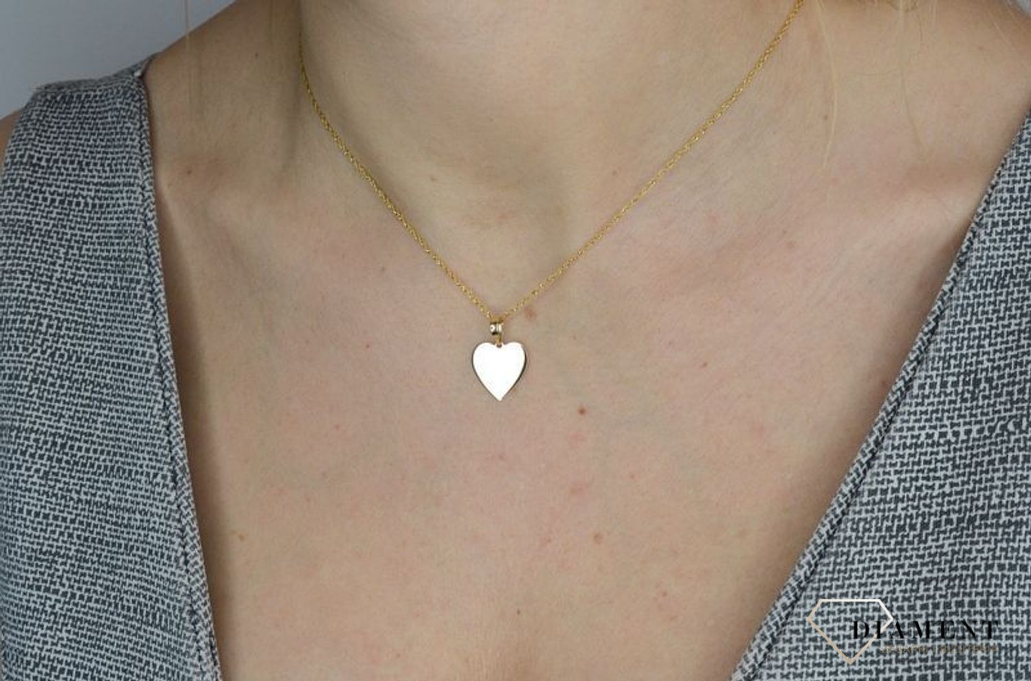 Złota zawieszka 585 blaszka 'Serce do graweru' DIA-ZAW-2611-585.jpg