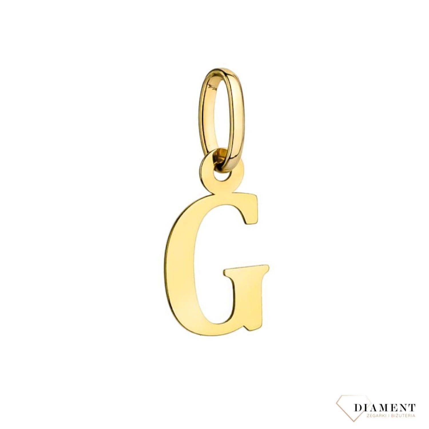 Złota zawieszka literka G 1 cm DIA-ZAW-2692G-585.jpg