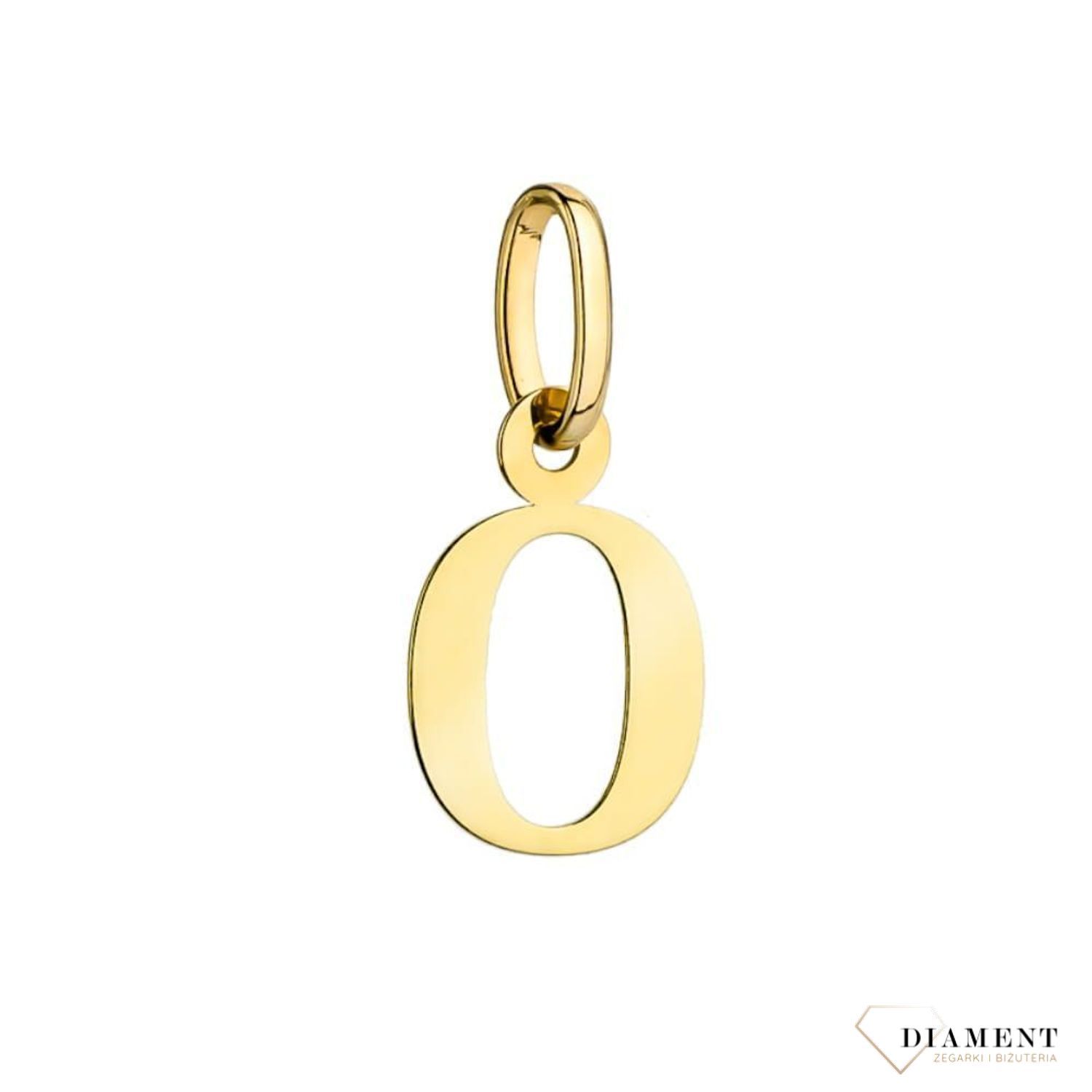 Złota zawieszka literka O 1 cm DIA-ZAW-2692O-585. Jedyna w swoim rodzaju złota zawieszka w kształcie literki O.jpg