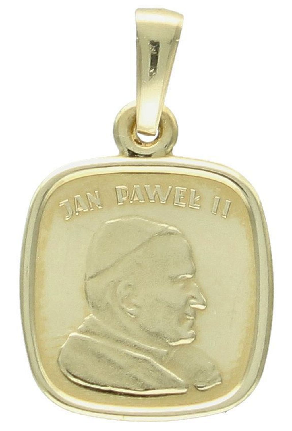 Zawieszka medalik złoty Święty Jan Paweł II DIA-ZAW-2716-585 Złoty medalik z wizerunkiem Świętego Jana Pawła II to doskonały upominek dla każdego kto ceni sobie postać papieża polaka1.jpg