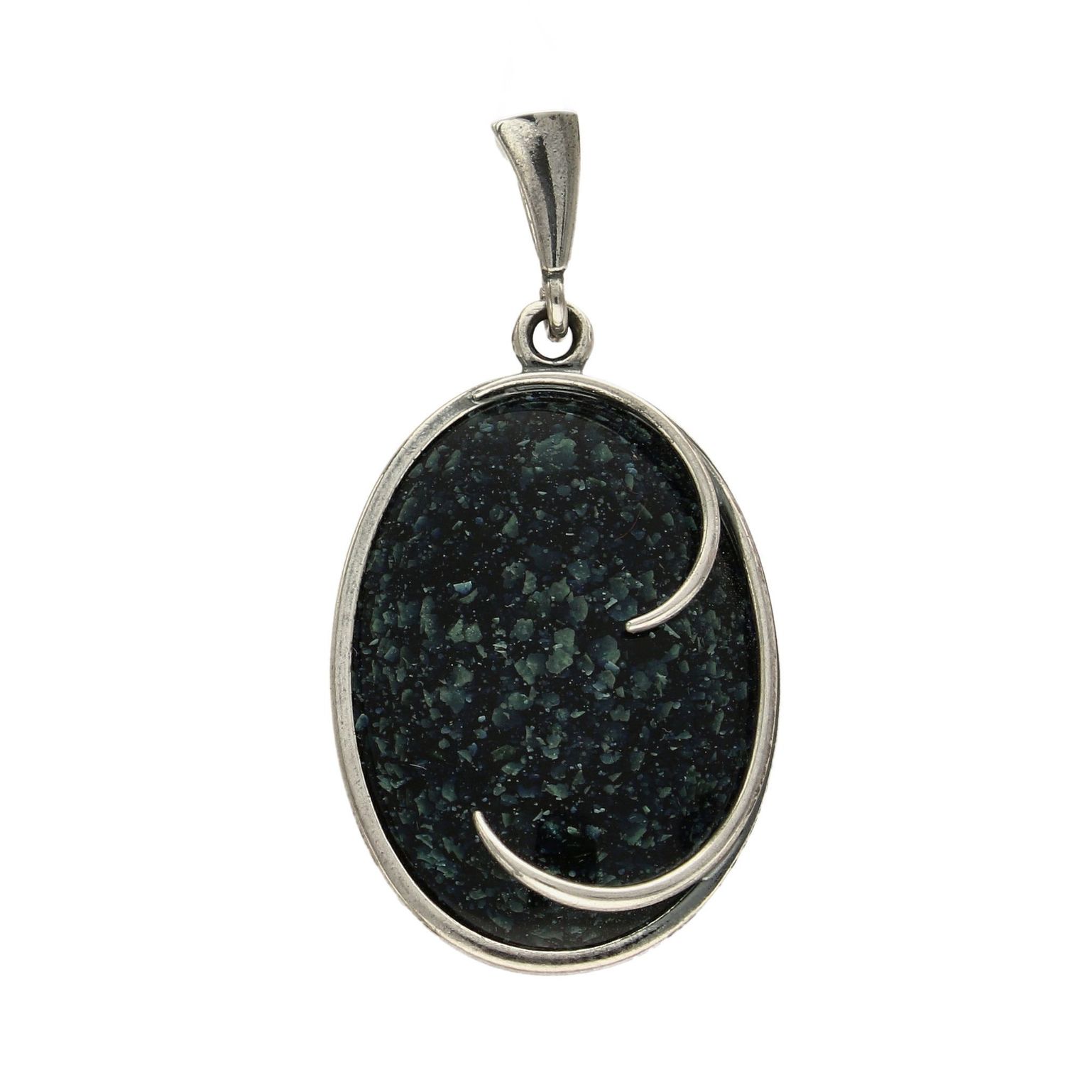 Zawieszka srebrna 'Niebieskie drobinki'.jpg