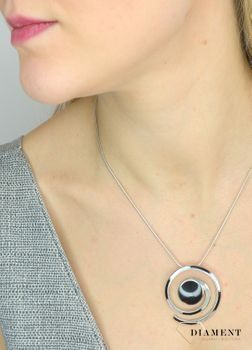 Zawieszka srebrna z onyksem i masą perłową 'Artystyczny ślimak' DIA-ZAW-2792-925. Biżuteria dla osoby, która lubi okazałość (5).JPG