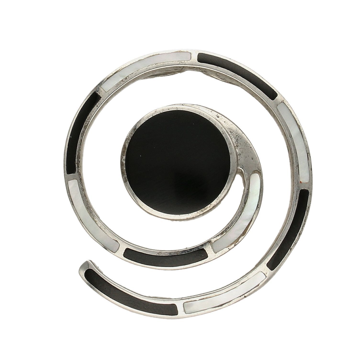 Zawieszka srebrna onyks i masa perłowa 'Artystyczny ślimak'.jpg