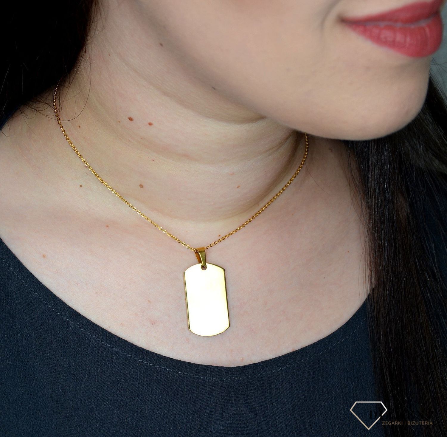 Zawieszka nieśmiertelnik z grawerem gratis 'Złoty blask' DIA-ZAW-2810-STAL.jpg