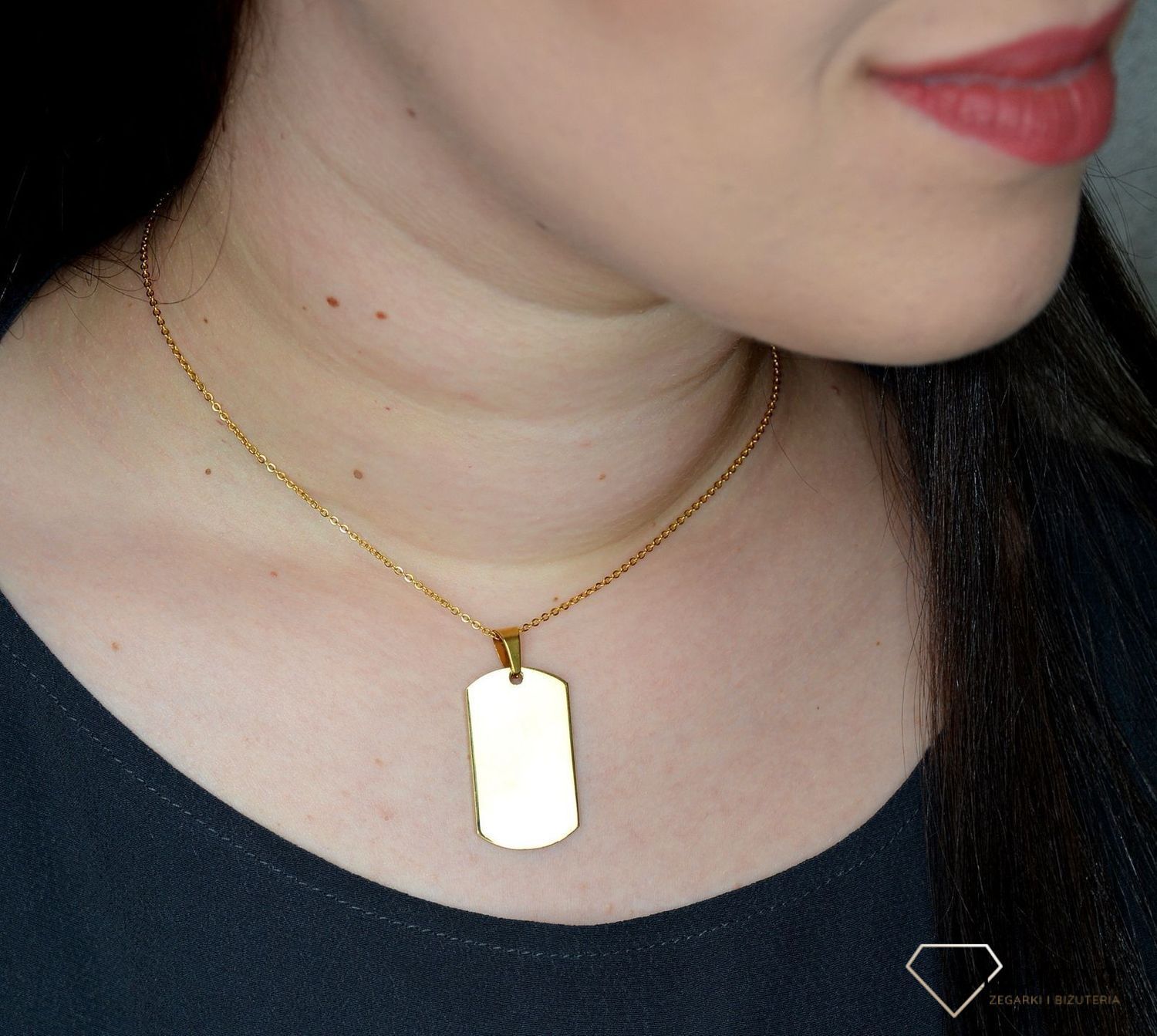 Zawieszka nieśmiertelnik z grawerem gratis 'Złoty blask' DIA-ZAW-2810-STAL.jpg