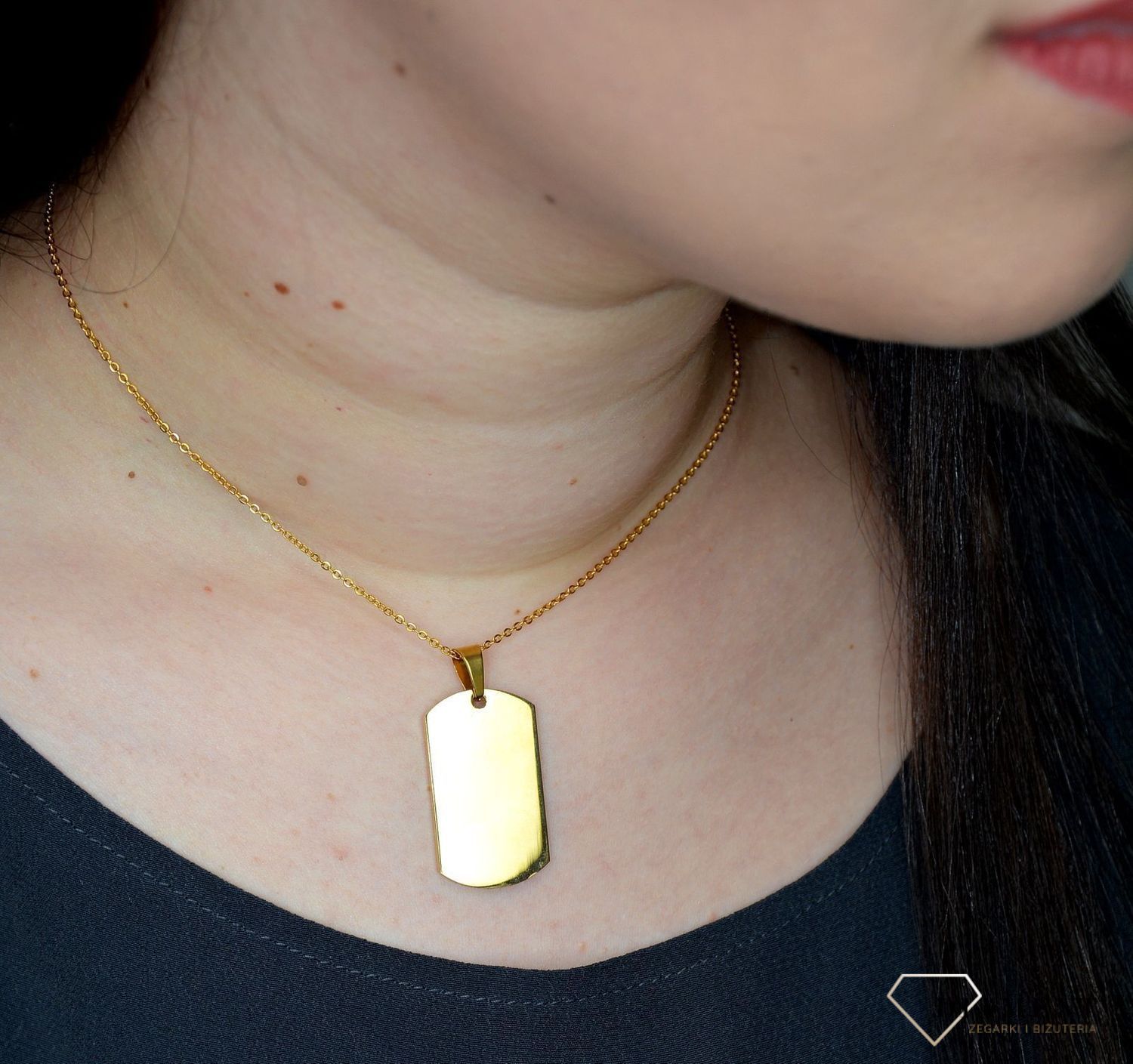 Zawieszka nieśmiertelnik z grawerem gratis 'Złoty blask' DIA-ZAW-2810-STAL.jpg