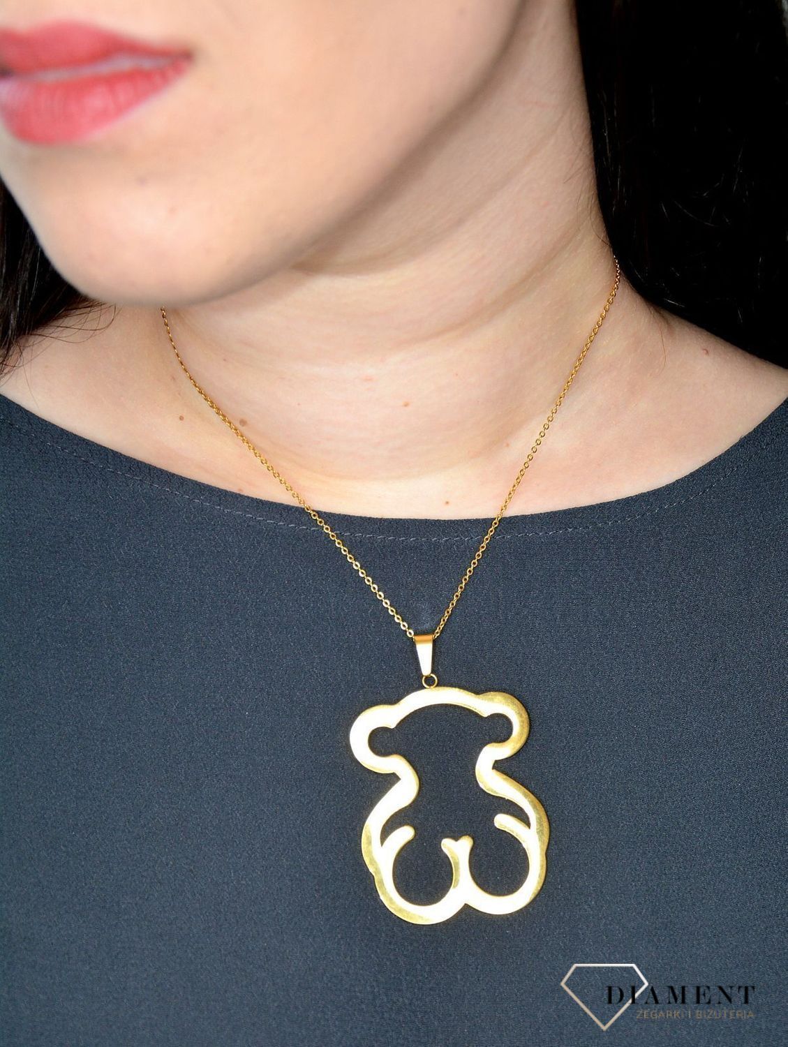 Duża zawieszka TUOS pozłacany duży miś DIA-ZAW-2816-STAL.jpg