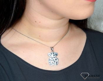 Zawieszka misiek biała emalia DIA-ZAW-2877-STAL💎 Zawieszka wykonane z najwyższej jakości stali 316L 💎 Idealny pomysł na prezent 💎 Zawieszka do łańcuszka (2).JPG