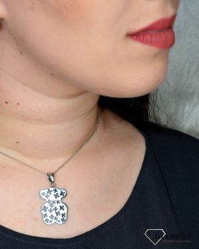 Zawieszka misiek biała emalia DIA-ZAW-2877-STAL💎 Zawieszka wykonane z najwyższej jakości stali 316L 💎 Idealny pomysł na prezent 💎 Zawieszka do łańcuszka (3).JPG