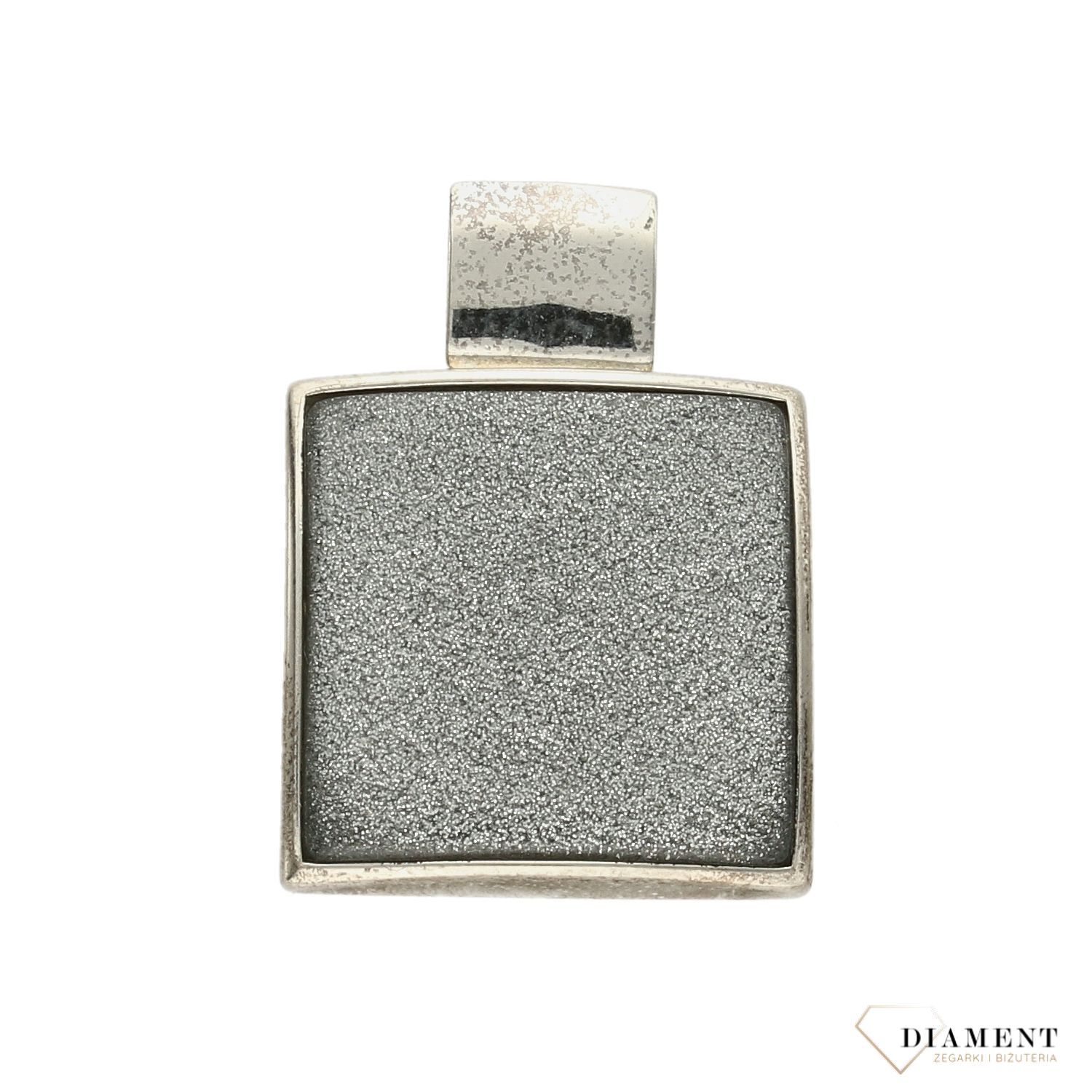 Srebrna zawieszka kwadrat ozdobiony brokatem DIA-ZAW-2929-925.jpg