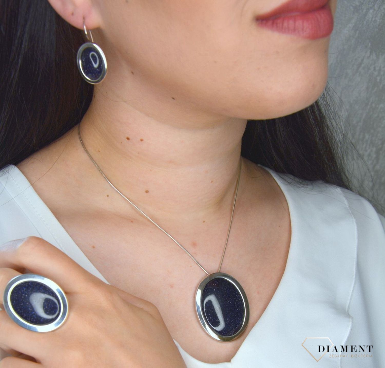 Srebrna zawieszka broszka z kamieniem Noc Kairu DIA-ZAW-2930-925.jpg