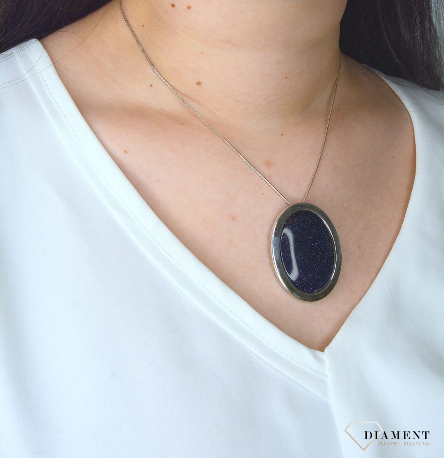 Srebrna zawieszka broszka z kamieniem Noc Kairu DIA-ZAW-2930-925.jpg