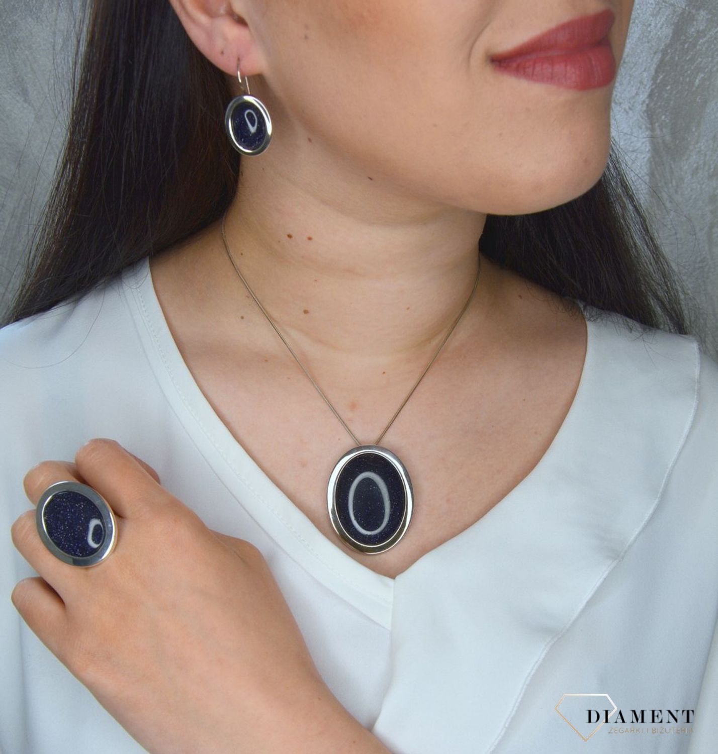 Srebrna zawieszka broszka z kamieniem Noc Kairu DIA-ZAW-2930-925.jpg