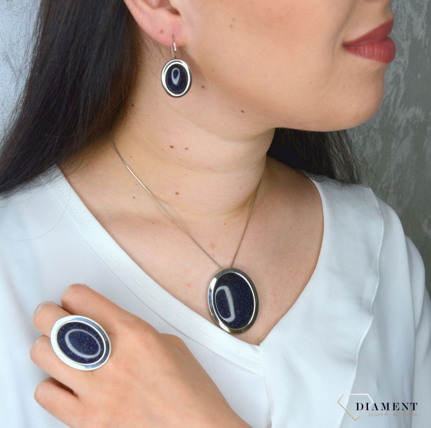 Srebrna zawieszka broszka z kamieniem Noc Kairu DIA-ZAW-2930-925.jpg