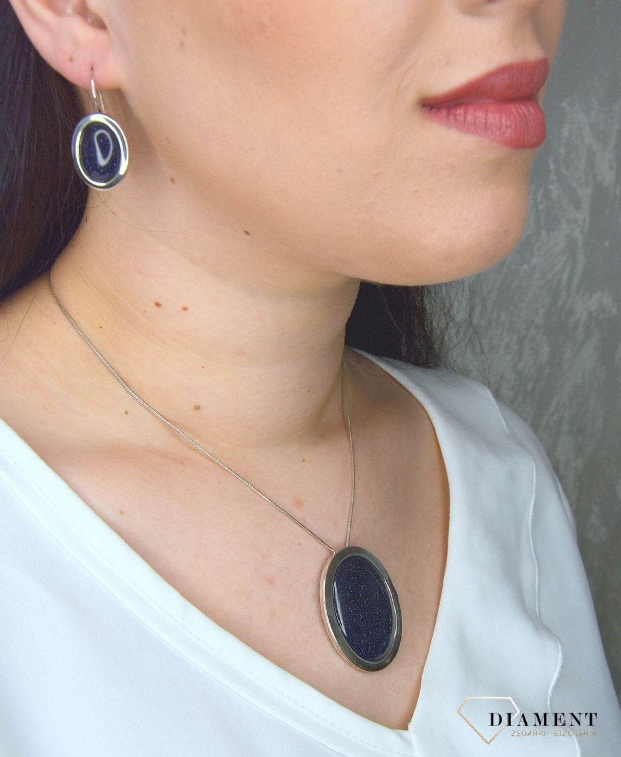 Srebrna zawieszka broszka z kamieniem Noc Kairu DIA-ZAW-2930-925.jpg