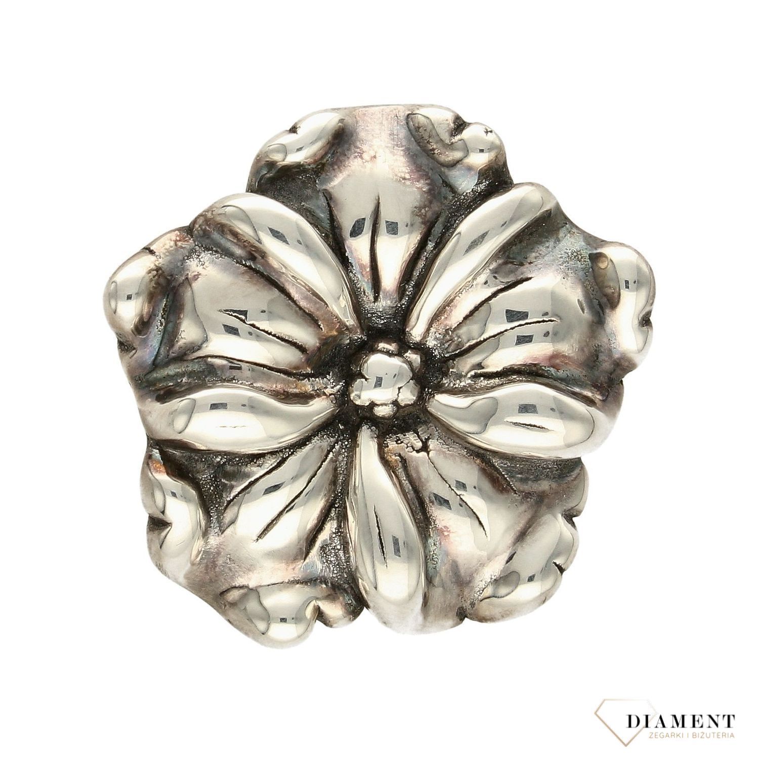 Srebrna zawieszka damska 'Duży dmuchany kwiat' DIA-ZAW-2937-925.jpg