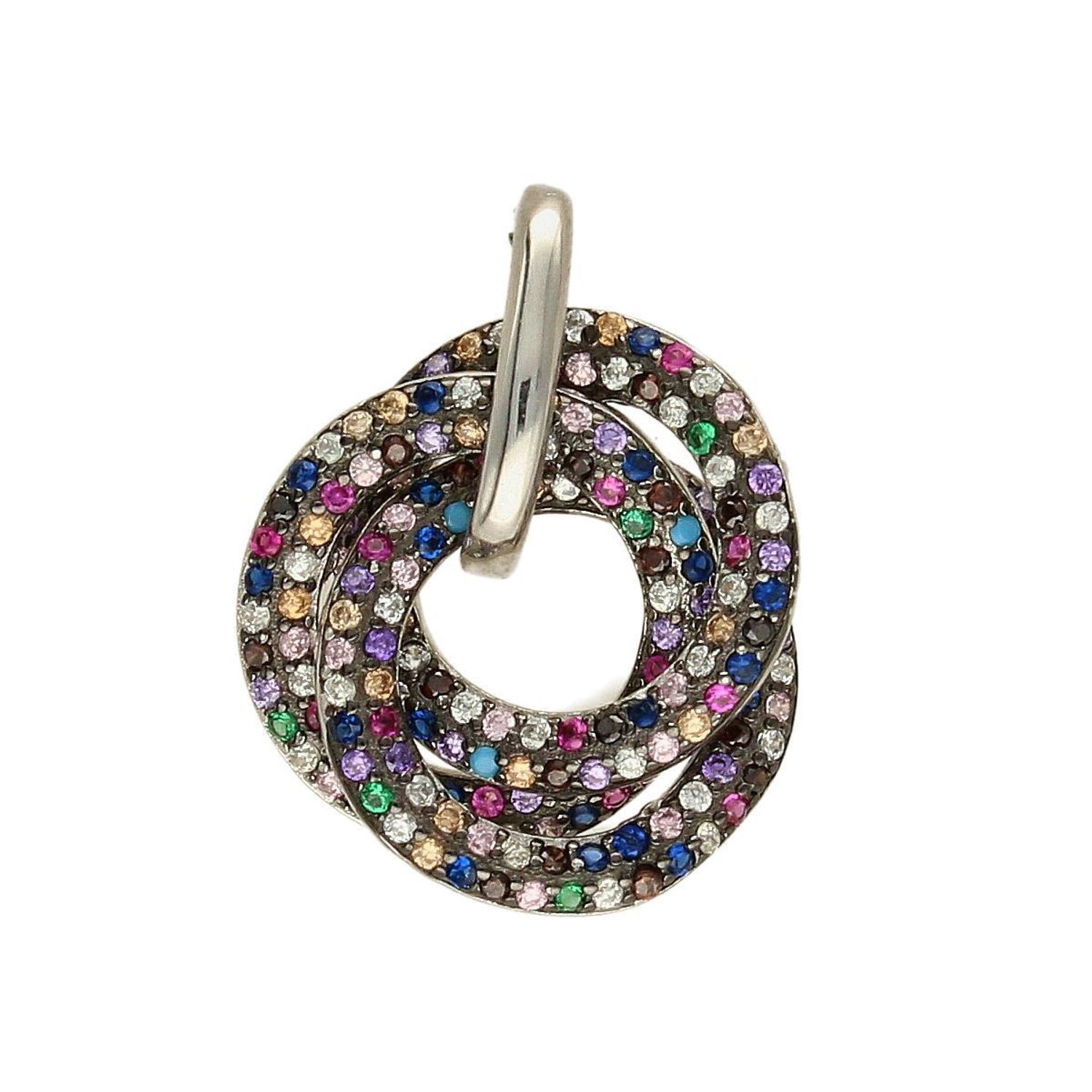 Zawieszka srebrna wiszące koła 'Multikolor' DIA-ZAW-2957-925.jpg