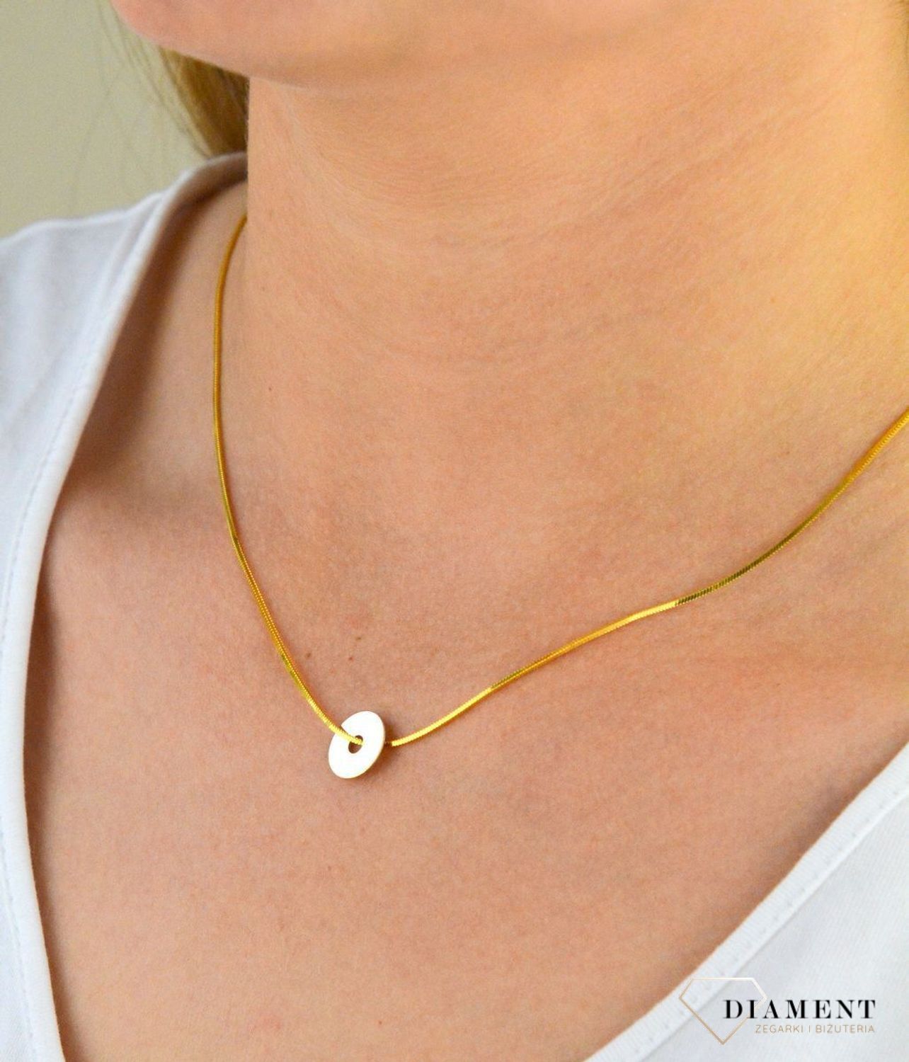 Złota zawieszka 585 płaskie kółko z dziurką DIA-ZAW-3023-585.jpg