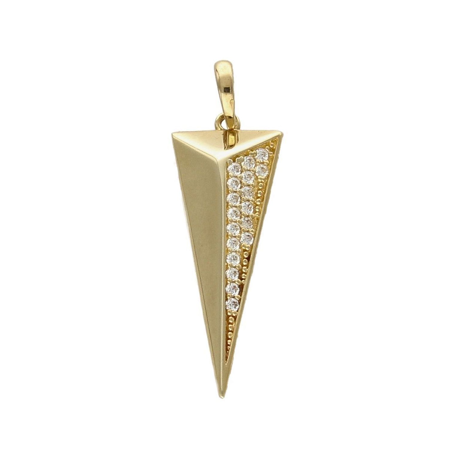 Zawieszka geometryczna z cyrkoniami próby 333. Złoty wisiorek w kształcie figur geometrycznych z cyrkoniami. Wisiorek ten to idealny pomysł na prezent, którym wyjawimy swoje uczucia..jpg