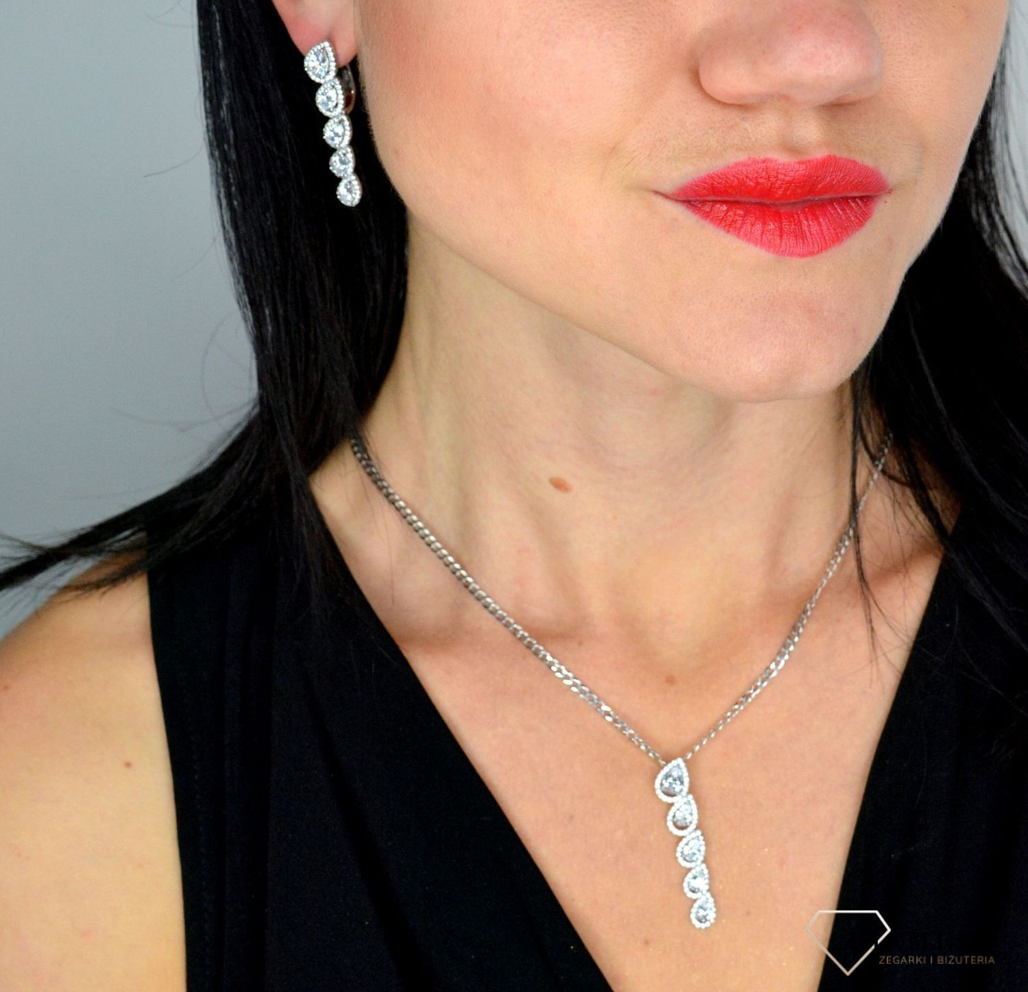 Srebrna zawieszka 925 rząd cyrkonii DIA-ZAW-3096-925.jpg