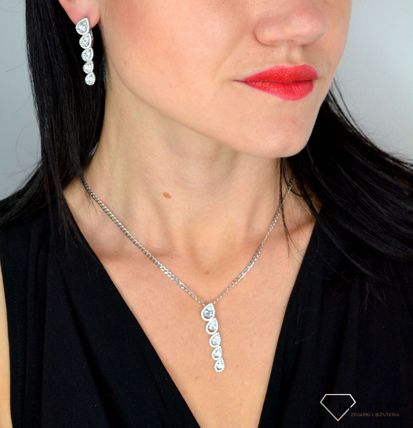 Srebrna zawieszka 925 rząd cyrkonii DIA-ZAW-3096-925.jpg