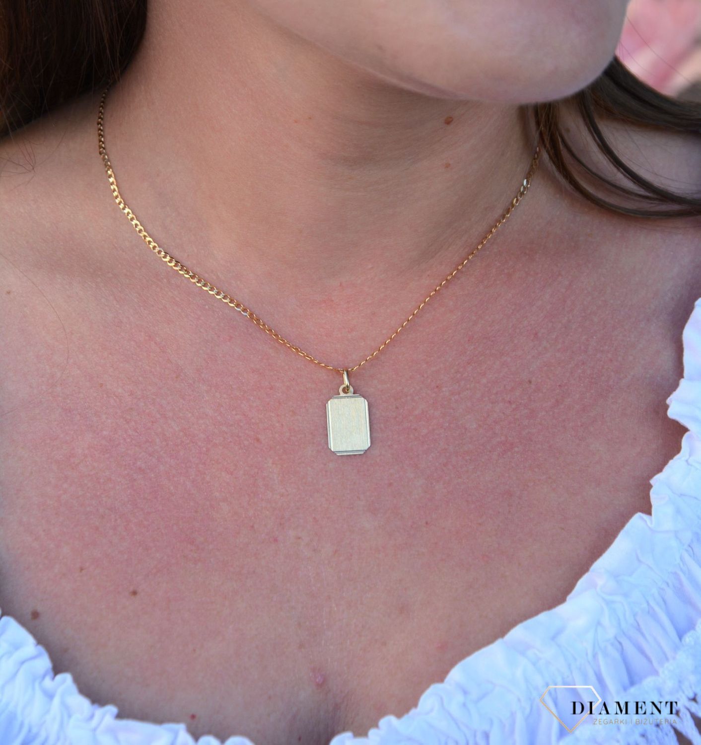 Złota zawieszka 585 blaszka matowa DIA-ZAW-3112-585.jpg