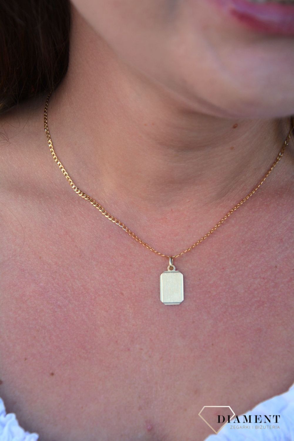 Złota zawieszka 585 blaszka matowa DIA-ZAW-3112-585.jpg