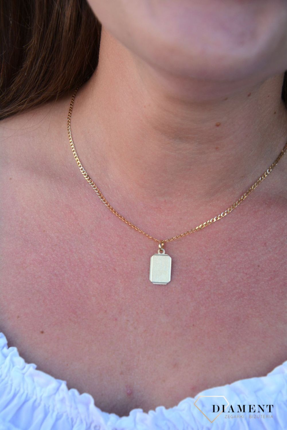 Złota zawieszka 585 blaszka matowa DIA-ZAW-3112-585.jpg