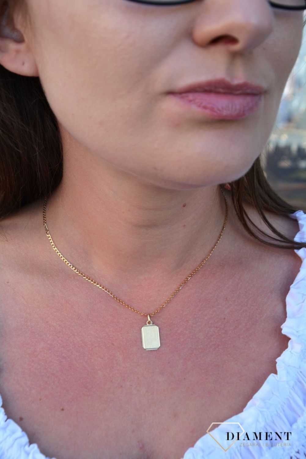 Złota zawieszka 585 blaszka matowa DIA-ZAW-3112-585.jpg