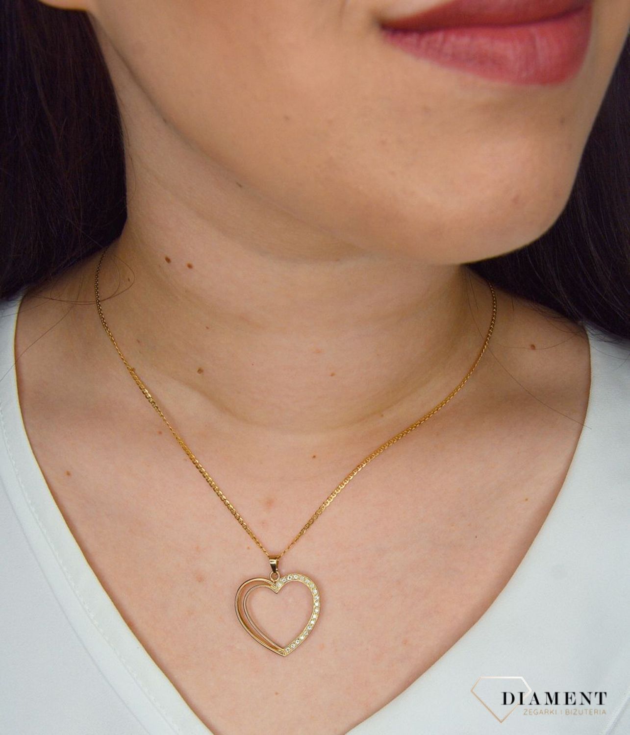 Złota zawieszka 333 serce z cyrkonią DIA-ZAW-3117-333.jpg
