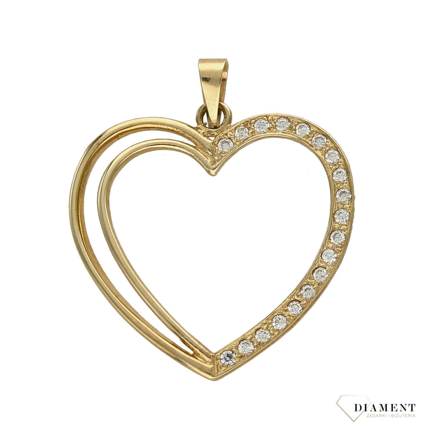 Złota zawieszka 333 serce z cyrkonią DIA-ZAW-3117-333.jpg