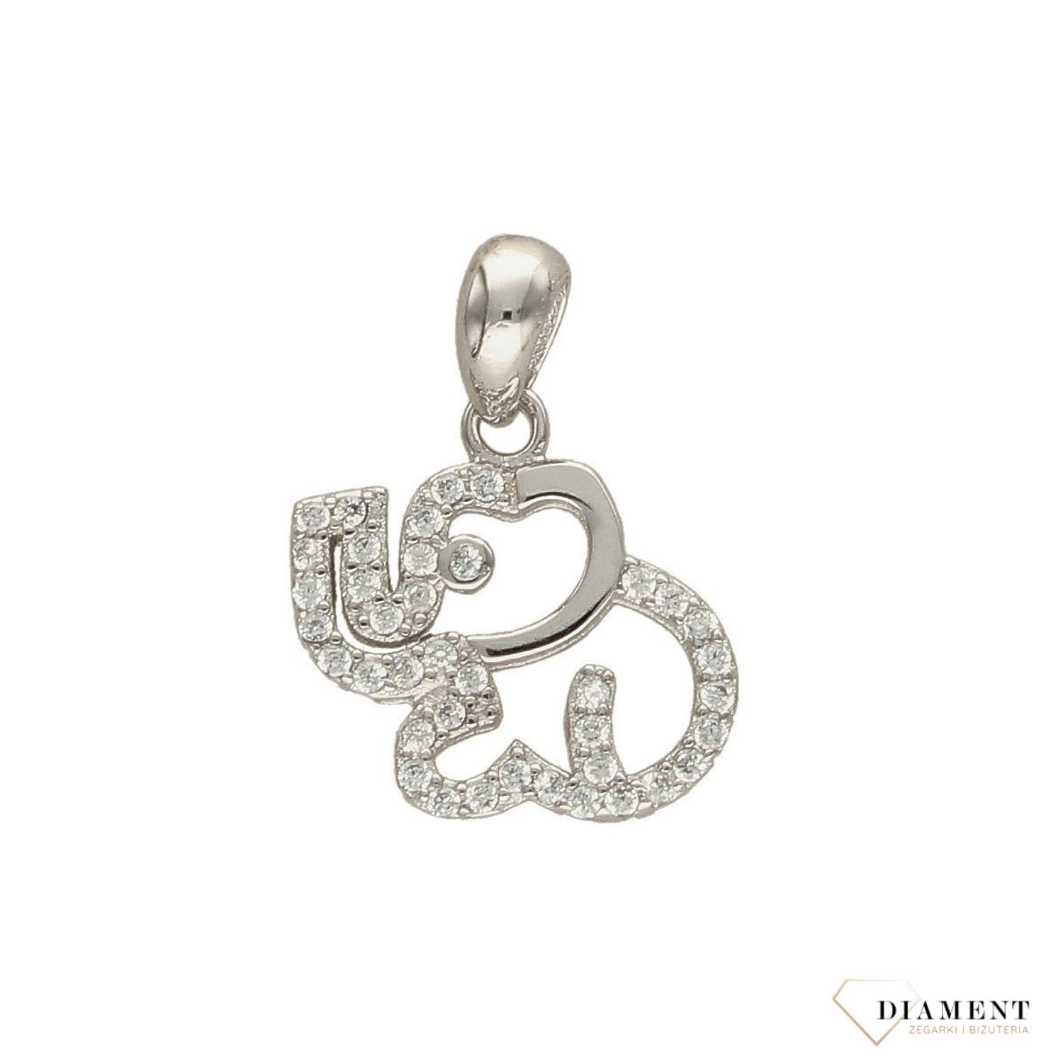 Srebrna zawieszka słoń z cyrkoniami DIA-ZAW-3179-925.jpg