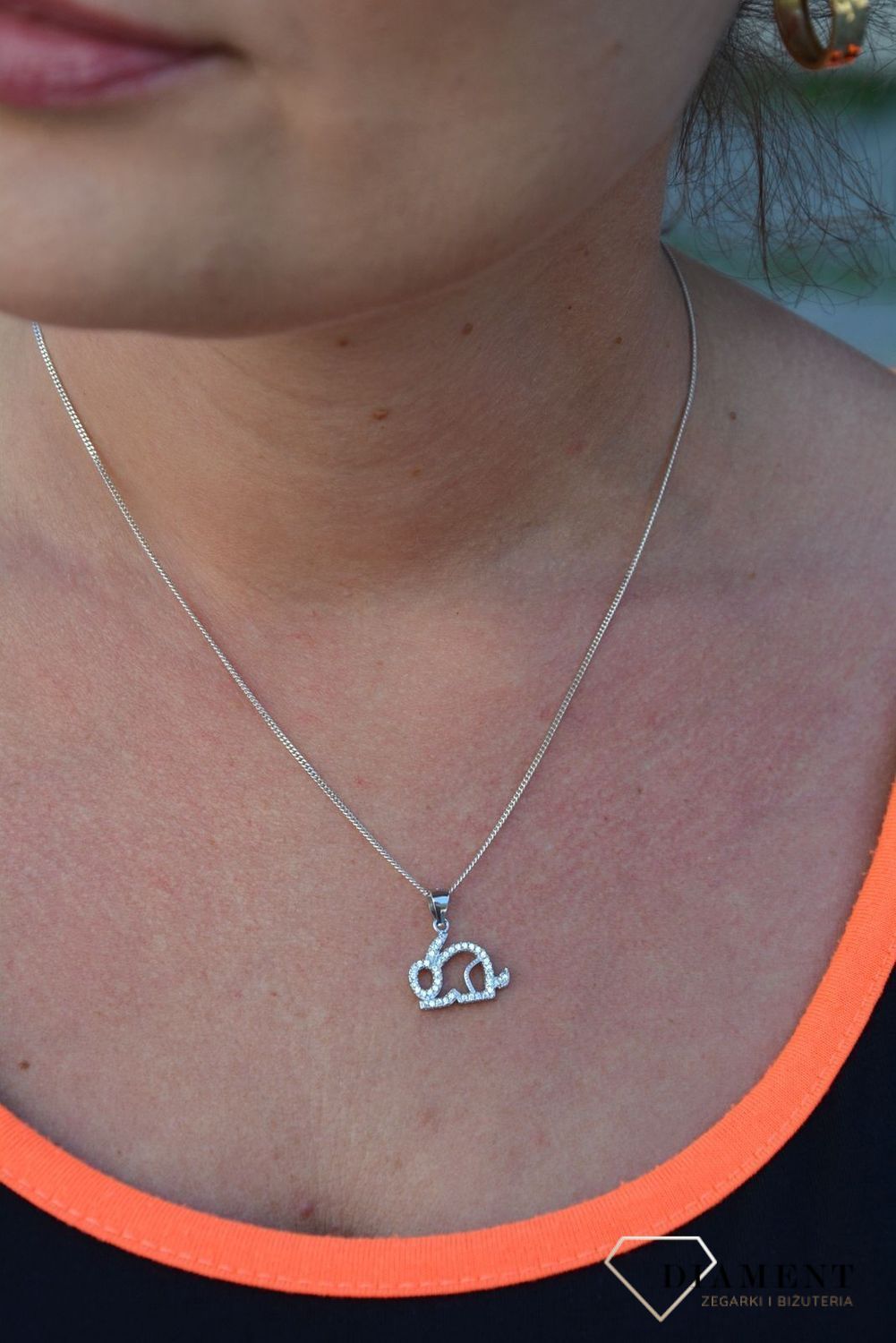 Srebrna zawieszka zajączek cyrkonie DIA-ZAW-3183-925.jpg