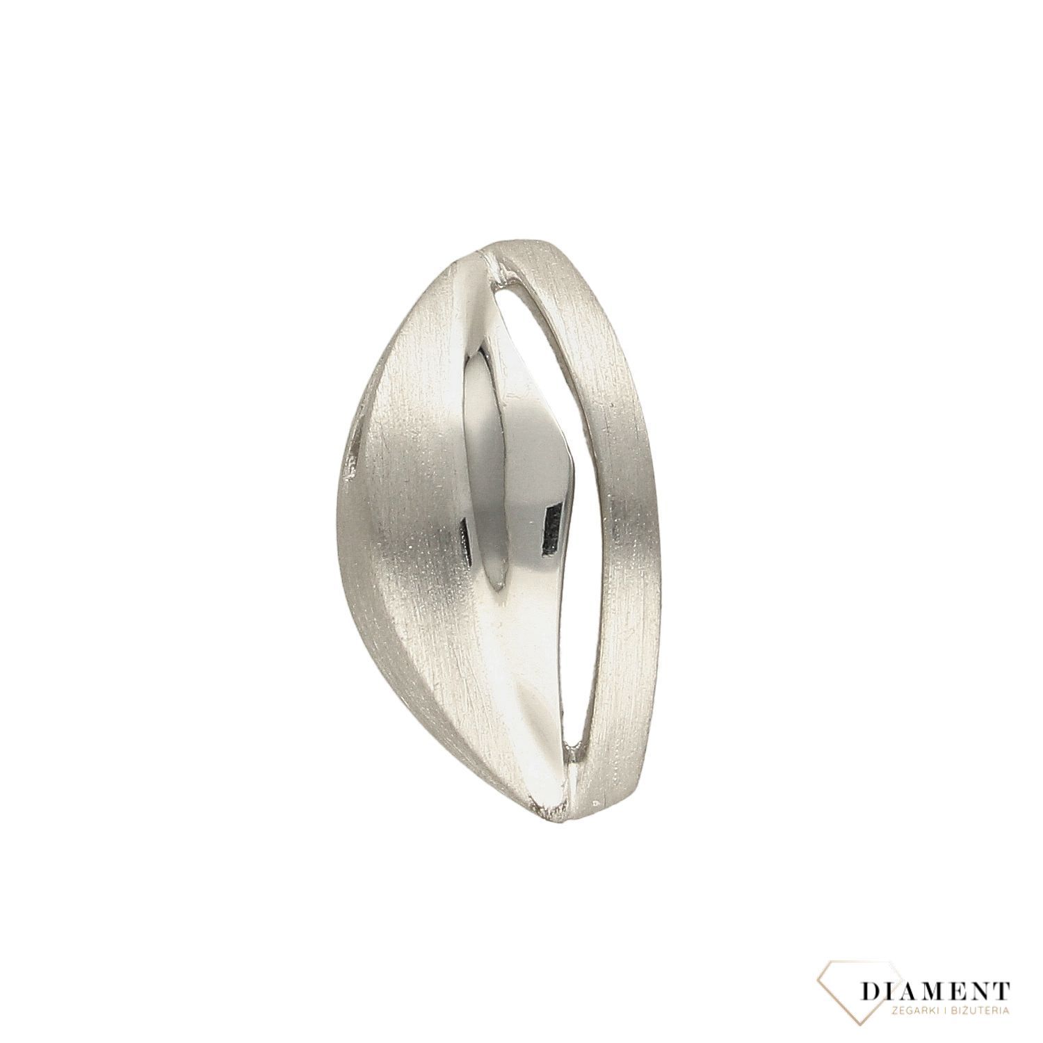 Srebrna zawieszka matowe i błyszczące połączenie DIA-ZAW-3188-925.jpg
