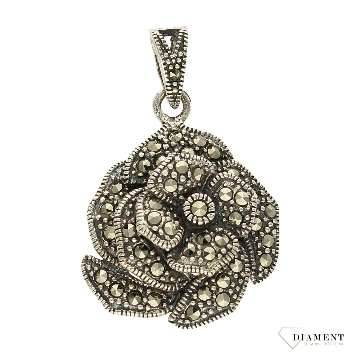 Zawieszka srebrna kwiatek z markazytami DIA-ZAW-3195-925.jpg