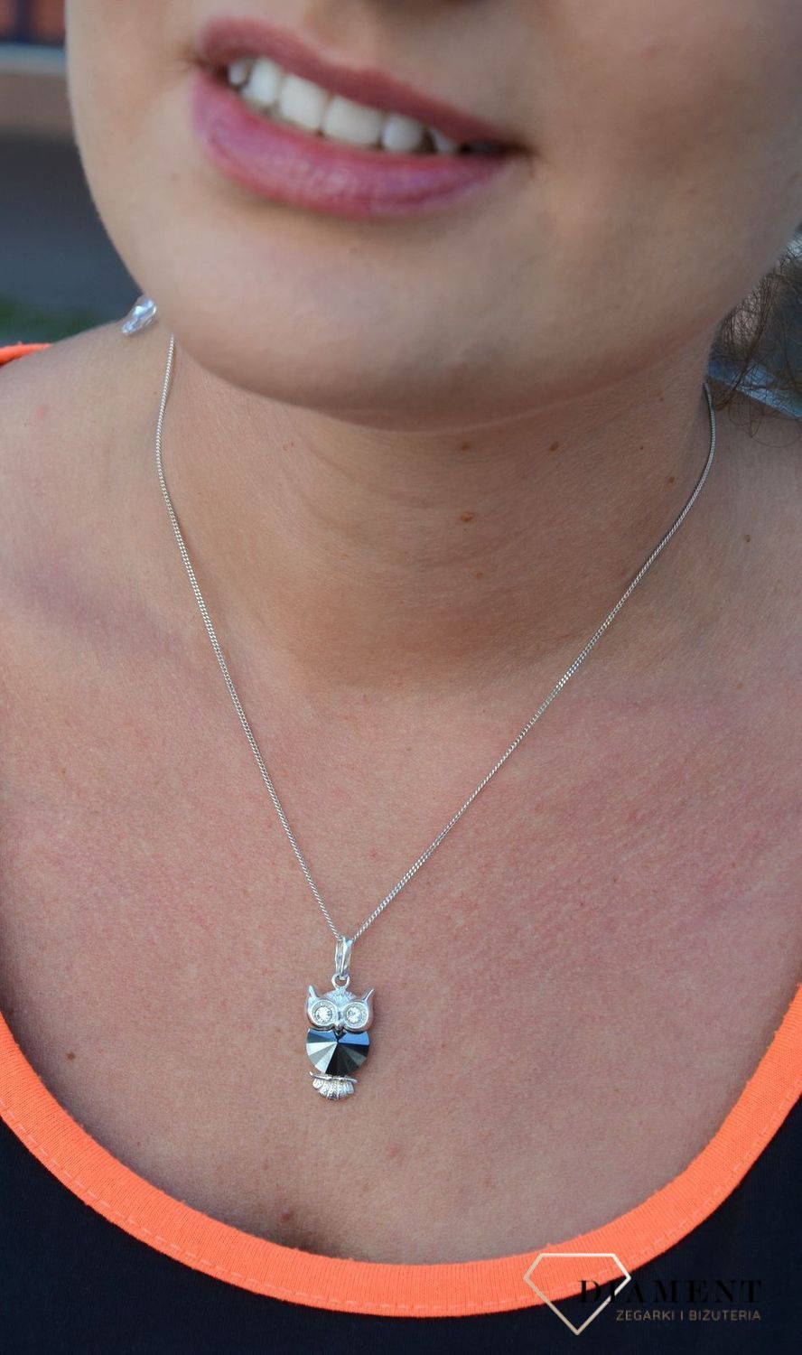 Srebrna zawieszka sowa z cyrkoniami DIA-ZAW-3196-925.jpg