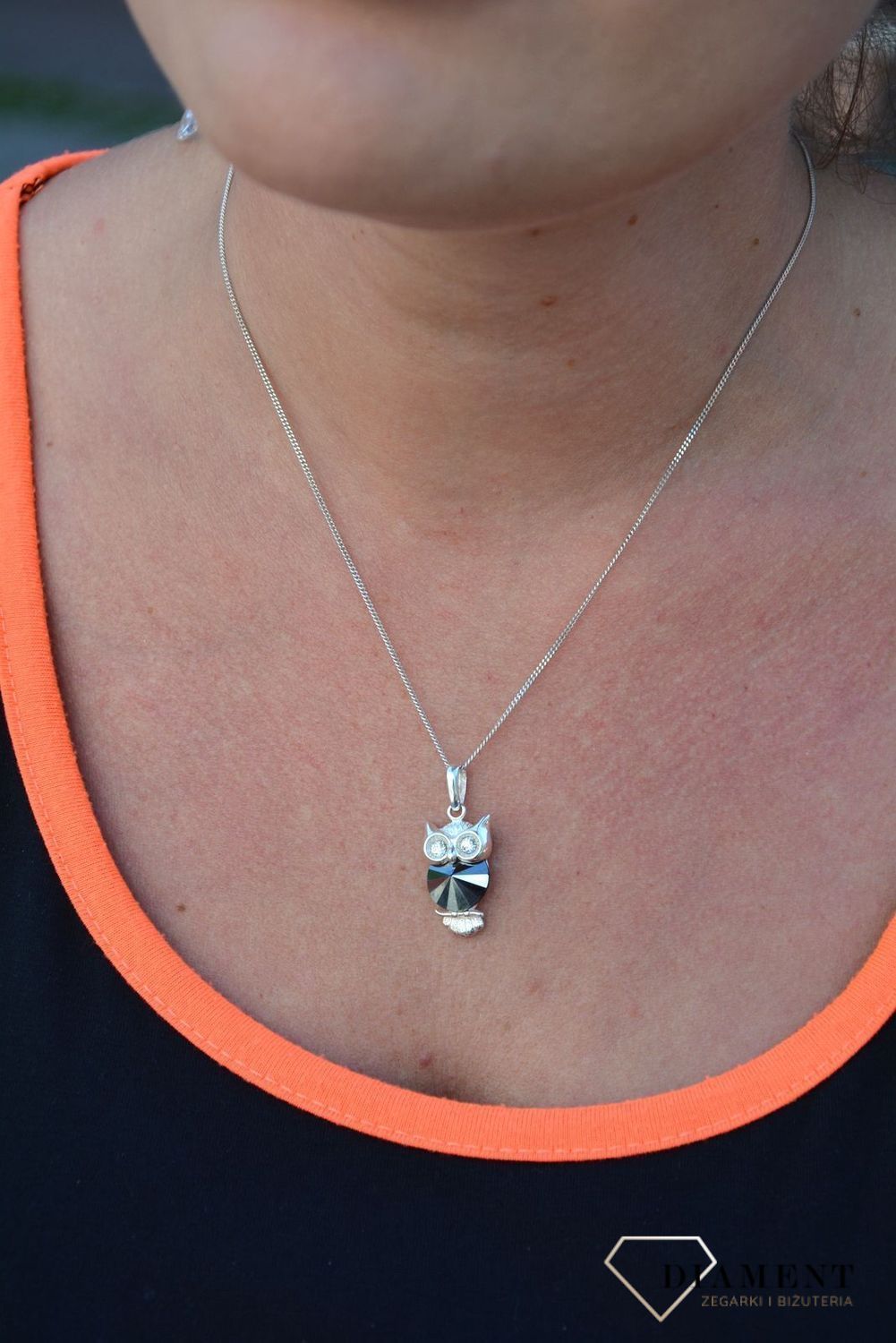 Srebrna zawieszka sowa z cyrkoniami DIA-ZAW-3196-925.jpg