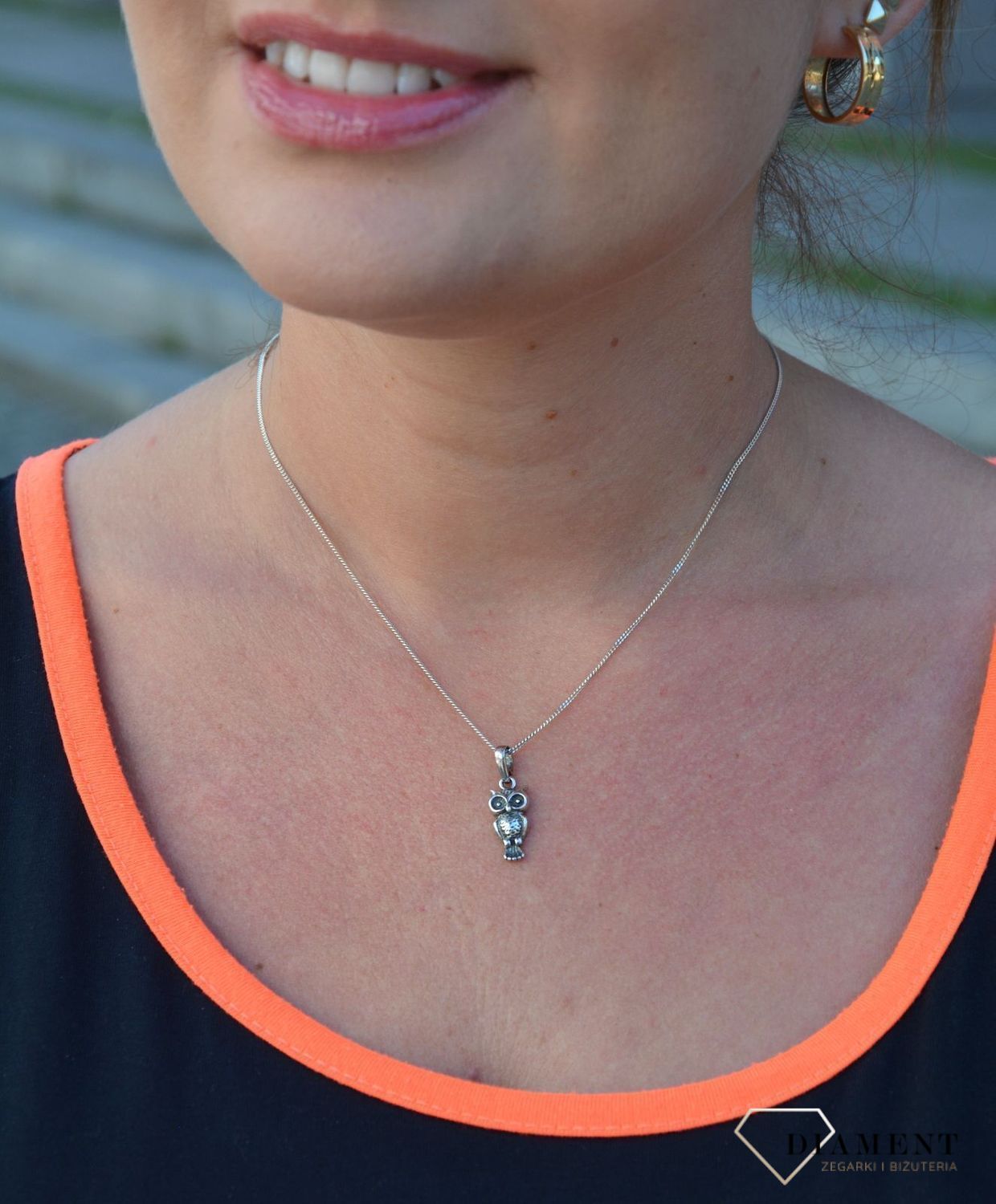 Srebrna zawieszka rodowana sowa DIA-ZAW-3202-925.jpg