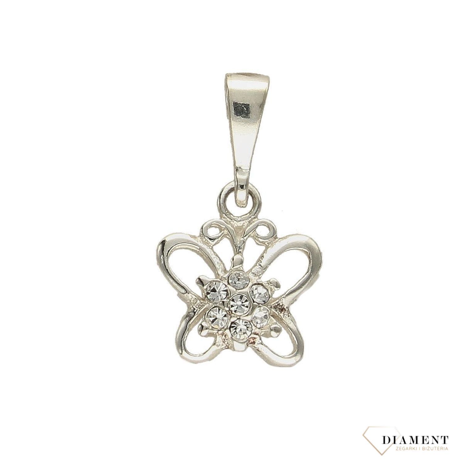 Srebrna zawieszka motylek z cyrkonią DIA-ZAW-3203-925.jpg