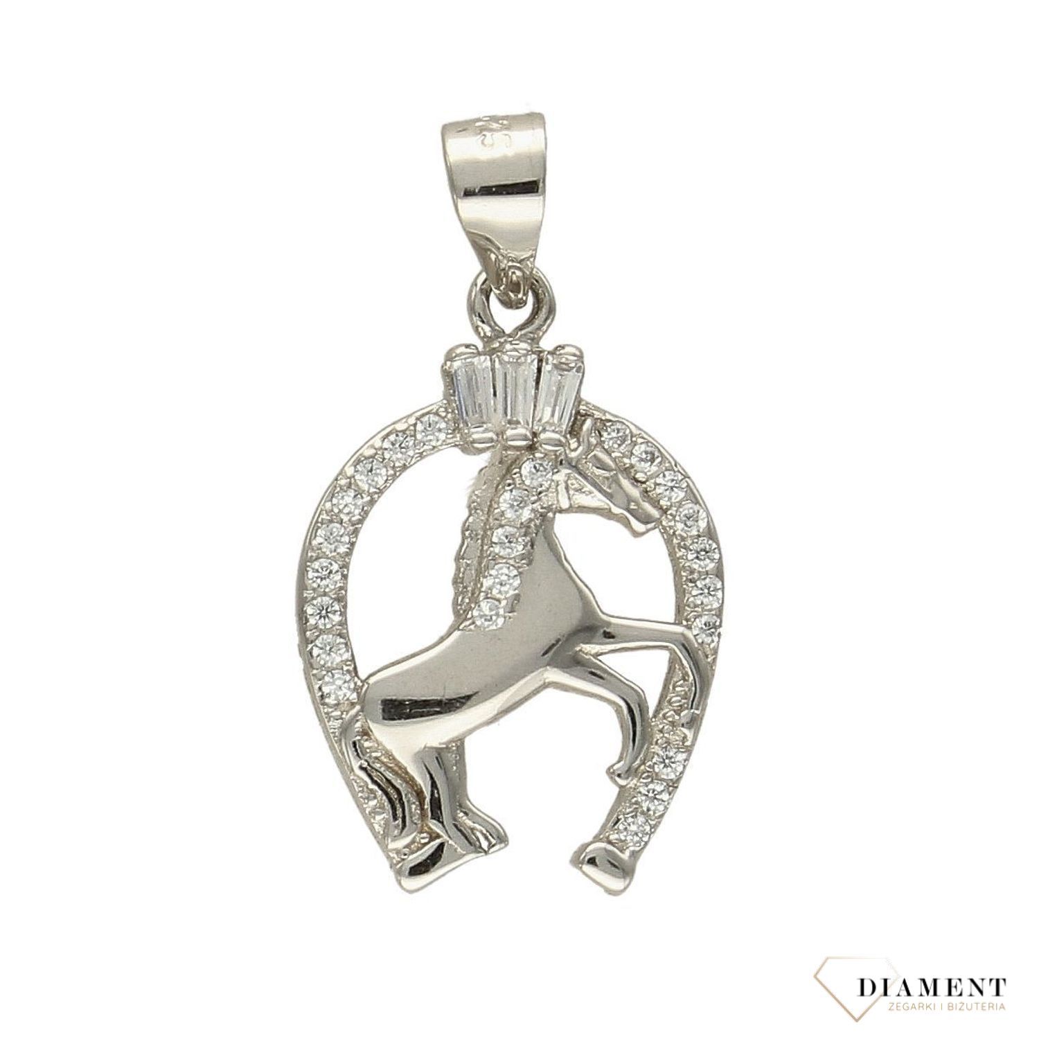 Zawieszka srebrna podkowa z konikiem DIA-ZAW-3228-925.jpg