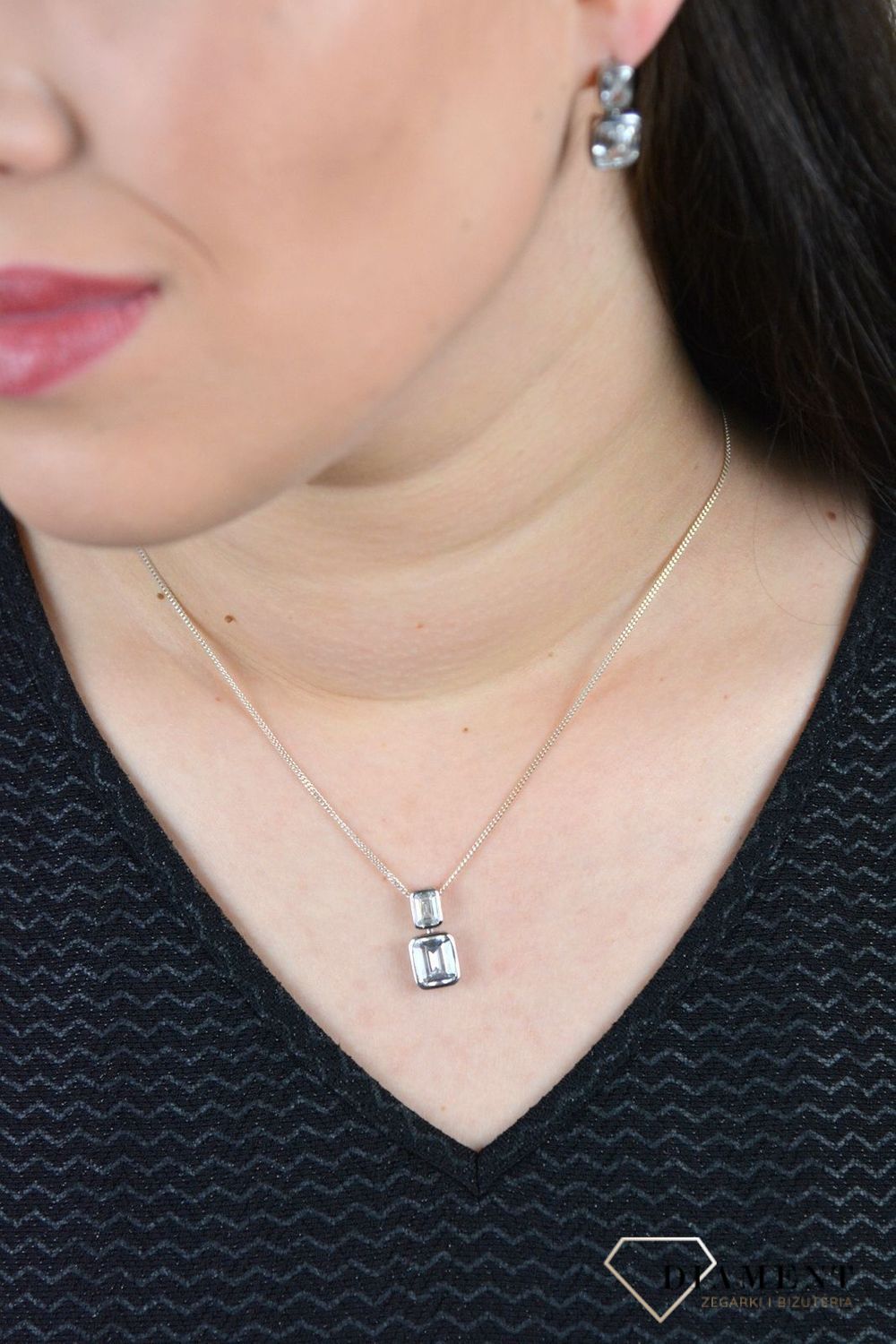 Srebrna zawieszka dwie cyrkonie DIA-ZAW-3255-925.jpg