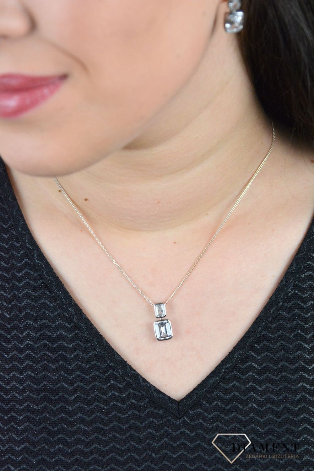 Srebrna zawieszka dwie cyrkonie DIA-ZAW-3255-925.jpg