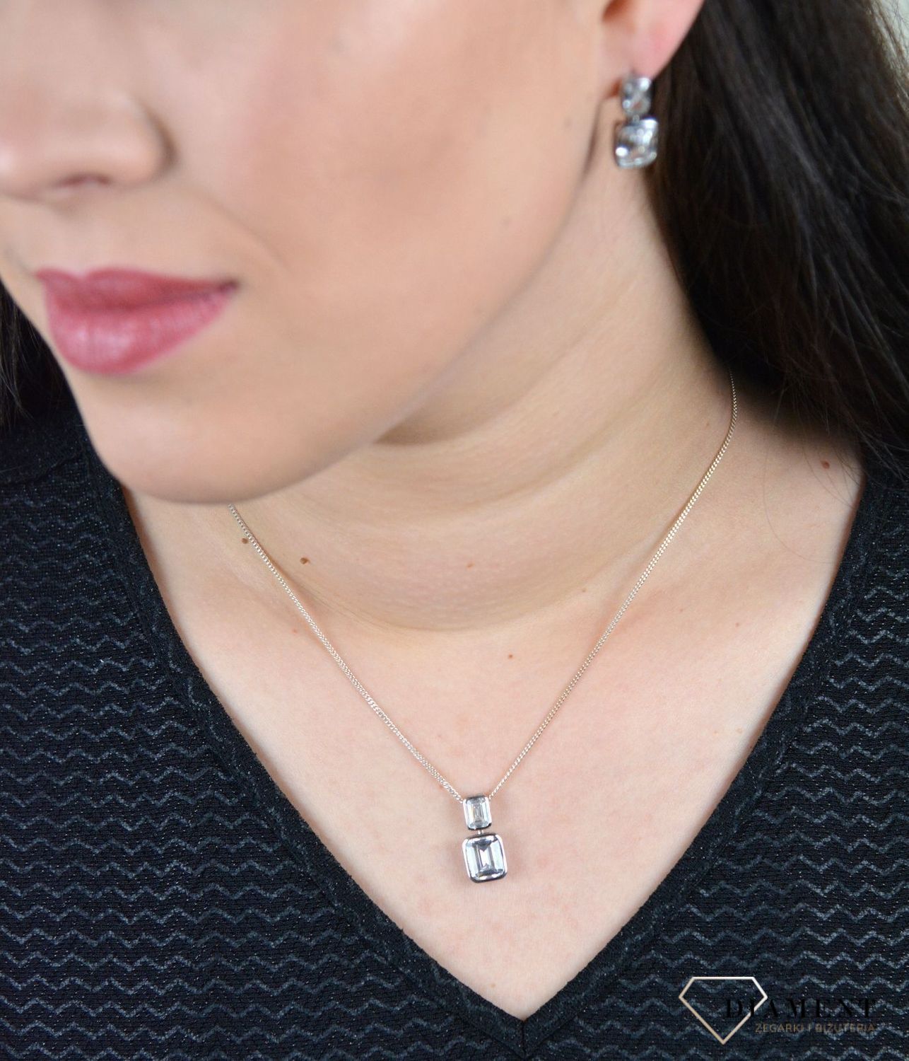 Srebrna zawieszka dwie cyrkonie DIA-ZAW-3255-925.jpg