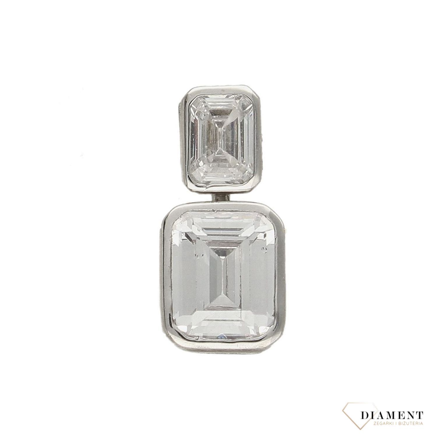 Srebrna zawieszka dwie cyrkonie DIA-ZAW-3255-925.jpg