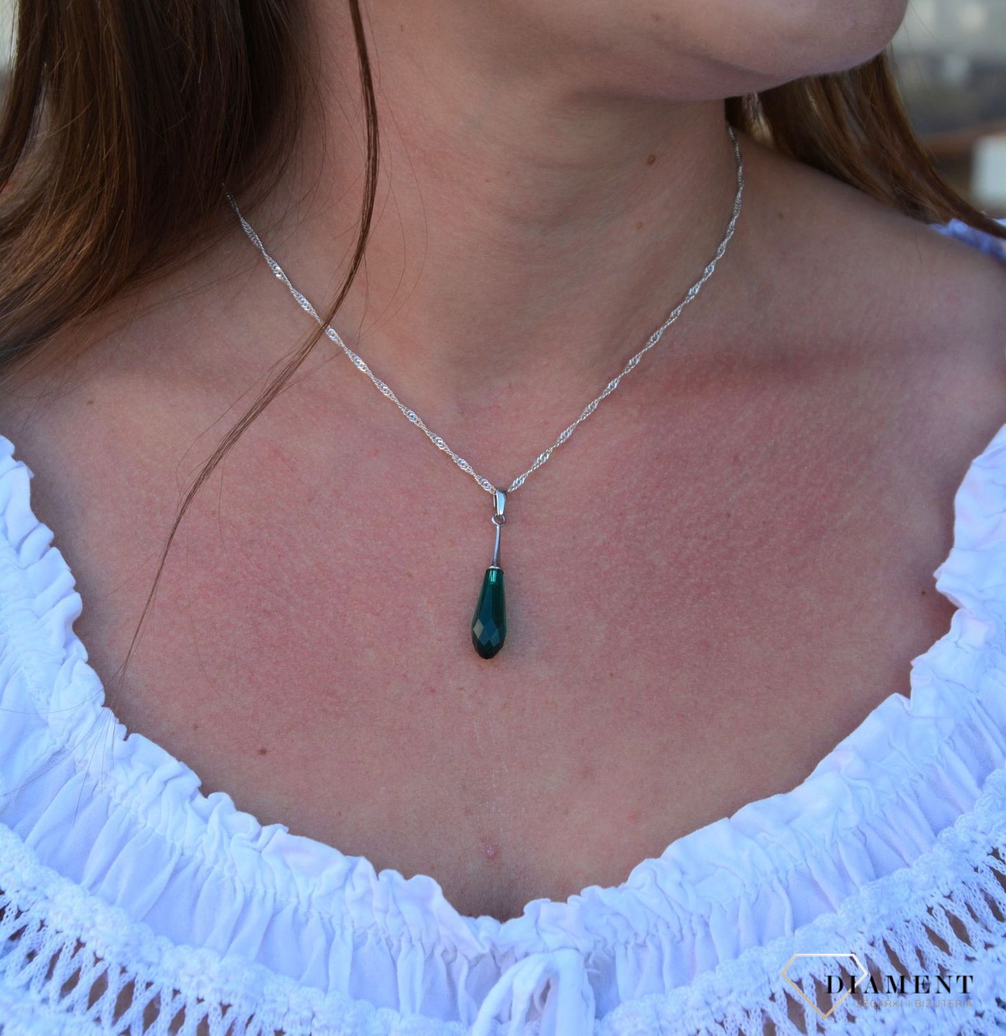 Srebrna zawieszka z zieloną cyrkonią DIA-ZAW-3261-925.jpg