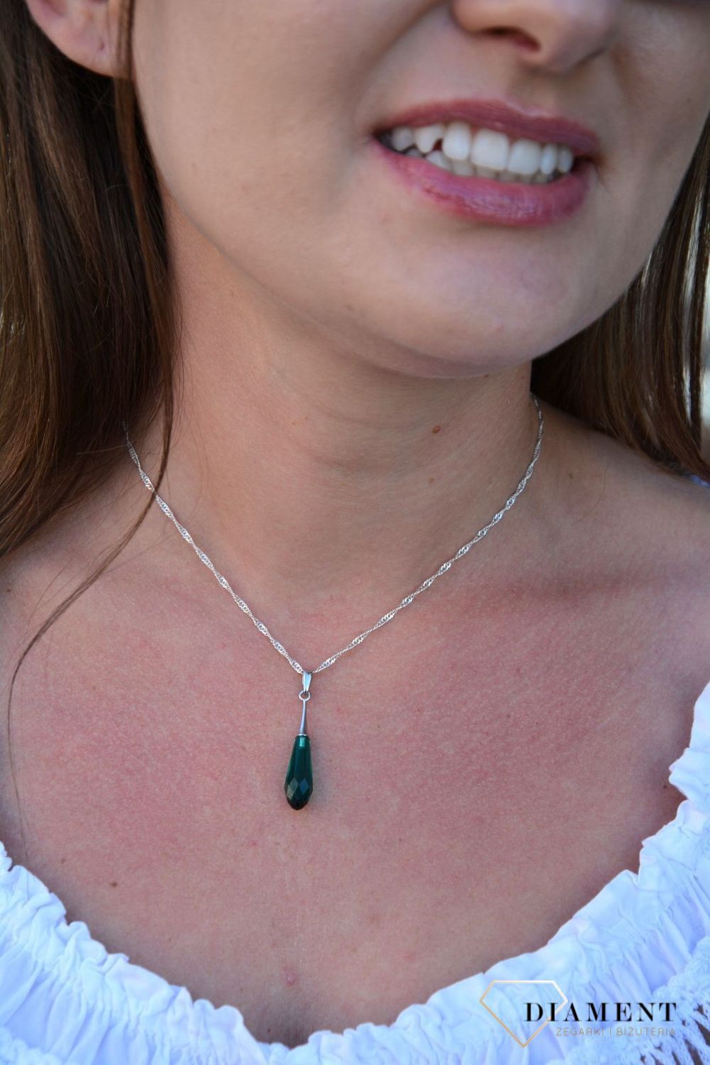 Srebrna zawieszka z zieloną cyrkonią DIA-ZAW-3261-925.jpg