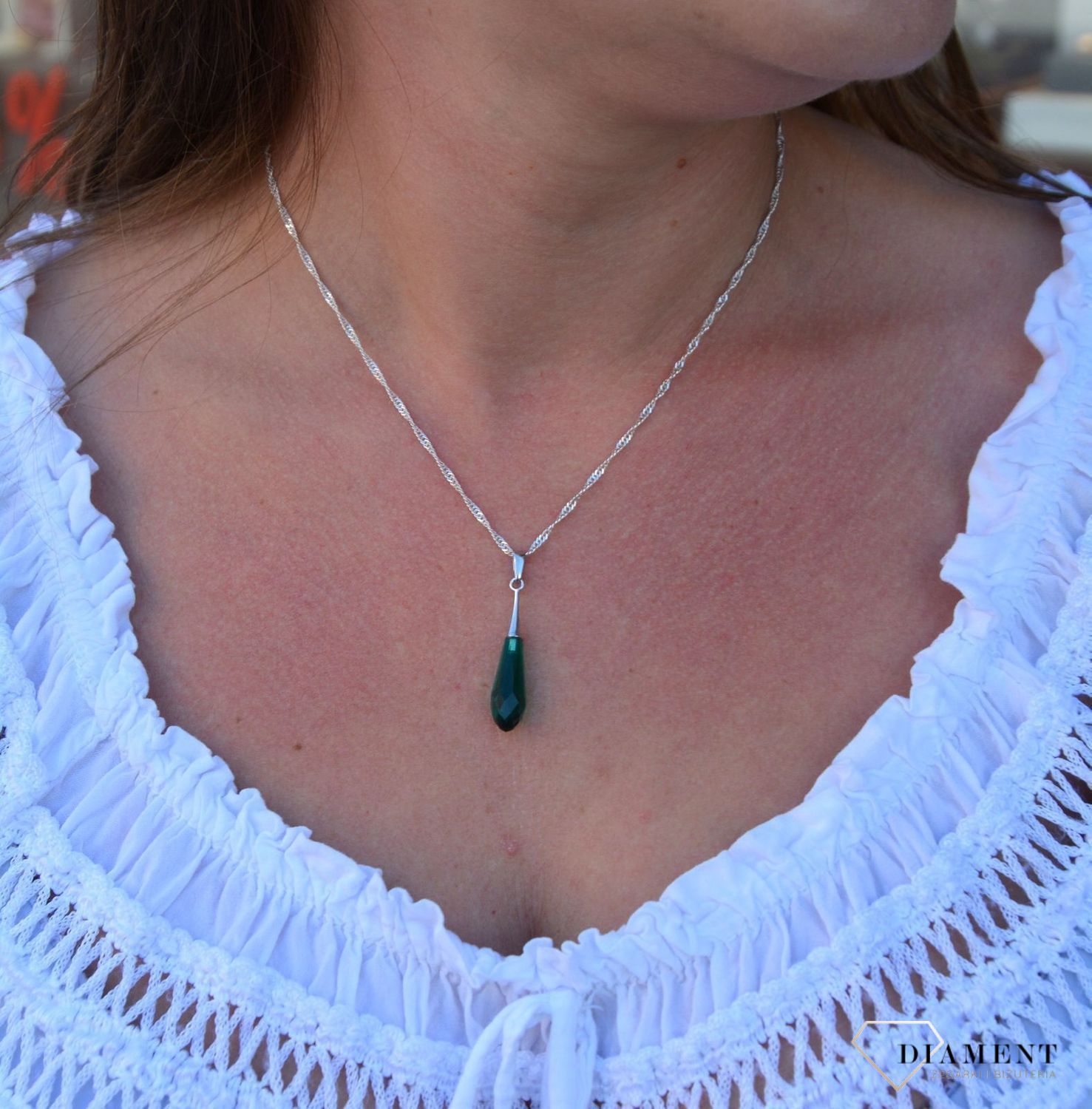 Srebrna zawieszka z zieloną cyrkonią DIA-ZAW-3261-925.jpg