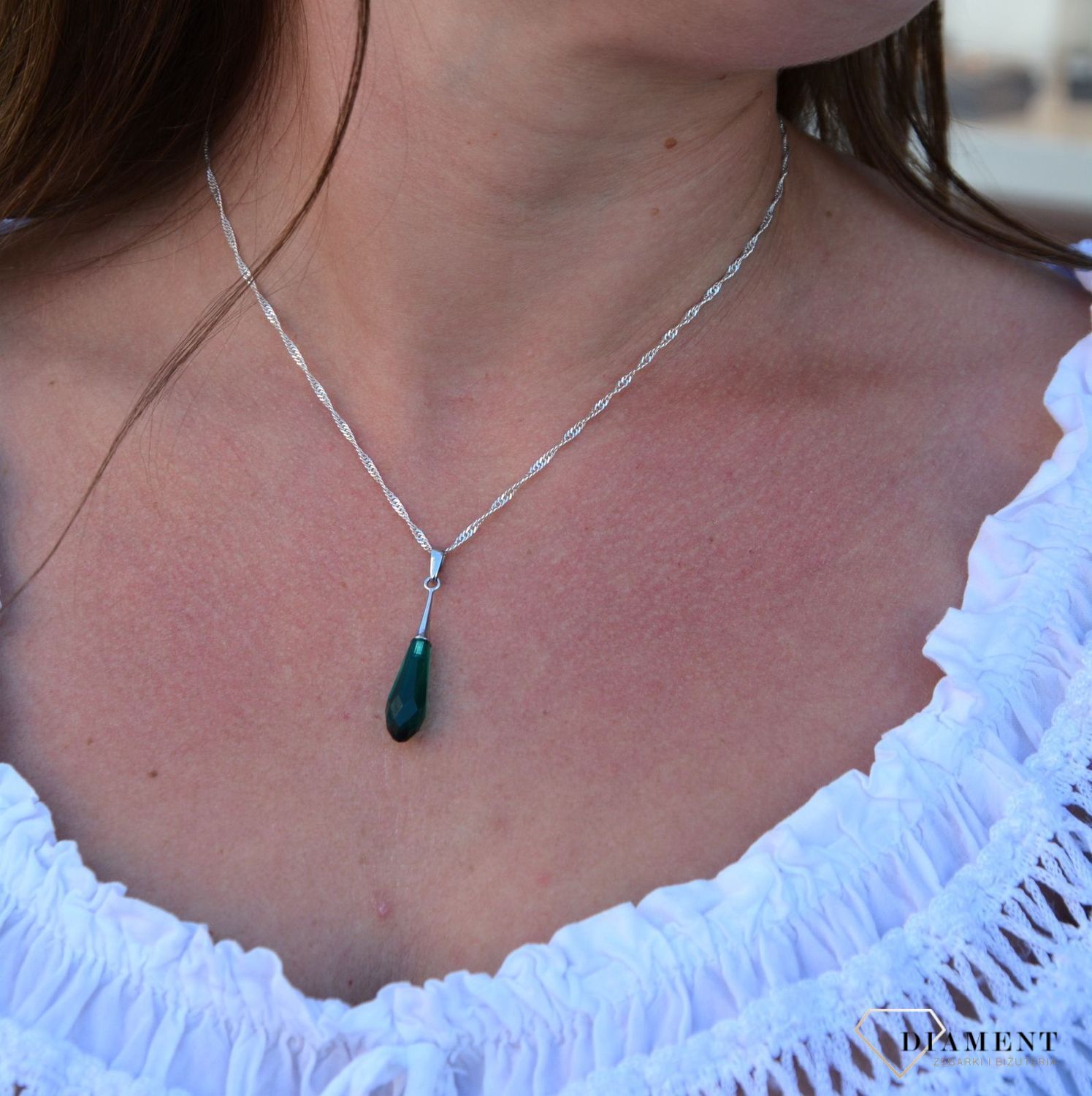 Srebrna zawieszka z zieloną cyrkonią DIA-ZAW-3261-925.jpg